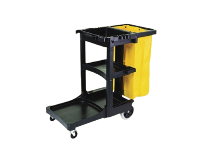 Black Body Janitor Cart with Cover