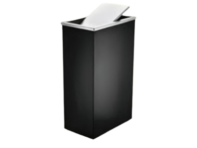 Powder Coated Rectangular Bin with Flip Top (SS 102 BLK)