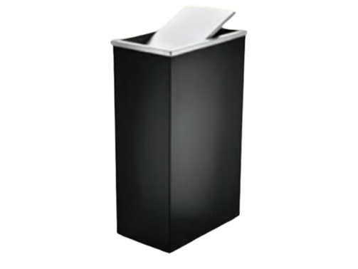 Powder Coated Rectangular Bin with Flip Top (SS 102 BLK)