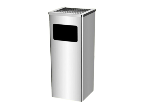 Stainless Steel Rectangular Bin with Ashtray Top Tall (SS 118)