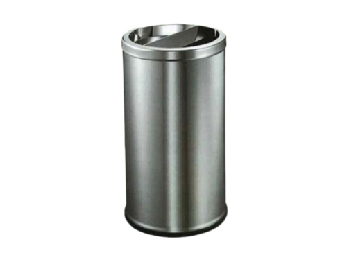 Stainless Steel Round Bin (1/2 Open, 1/2 Ashtray) – SS 107-OA